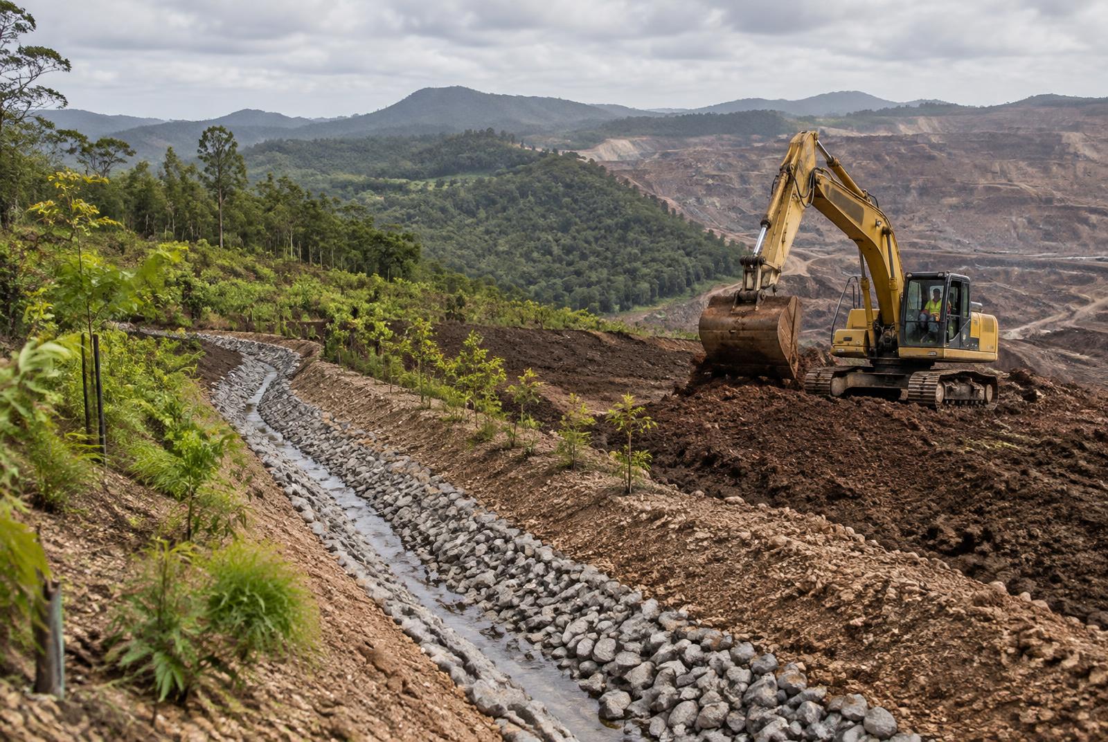 Gestão ambiental em área de operação de equipamentos pesados
